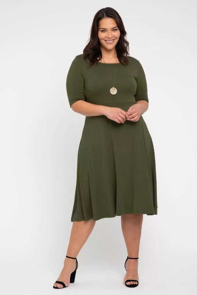 Harmony Dress - Dark Olive