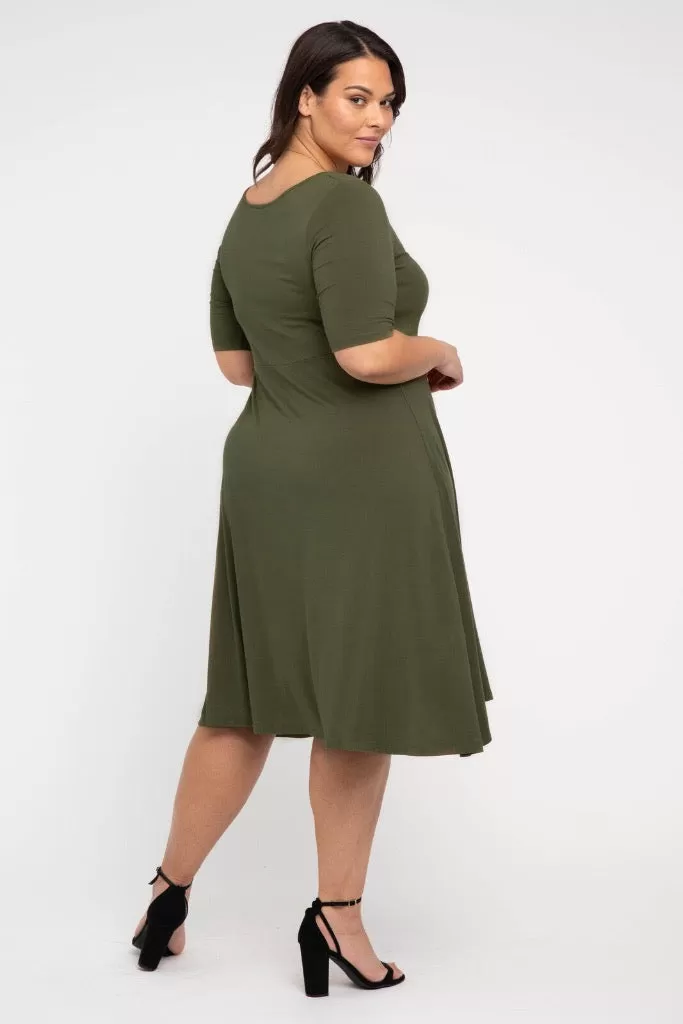 Harmony Dress - Dark Olive