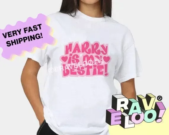 Harry is my bestie  T-Shirt, T-Shirt, y2k aesthetic, y2k clothes, y2k aesthetic top, collared shirt