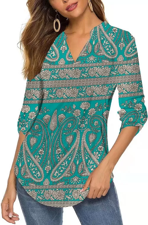 Haute Edition Women's 3/4 Sleeve Tunic Tops S-3X. Plus size available.