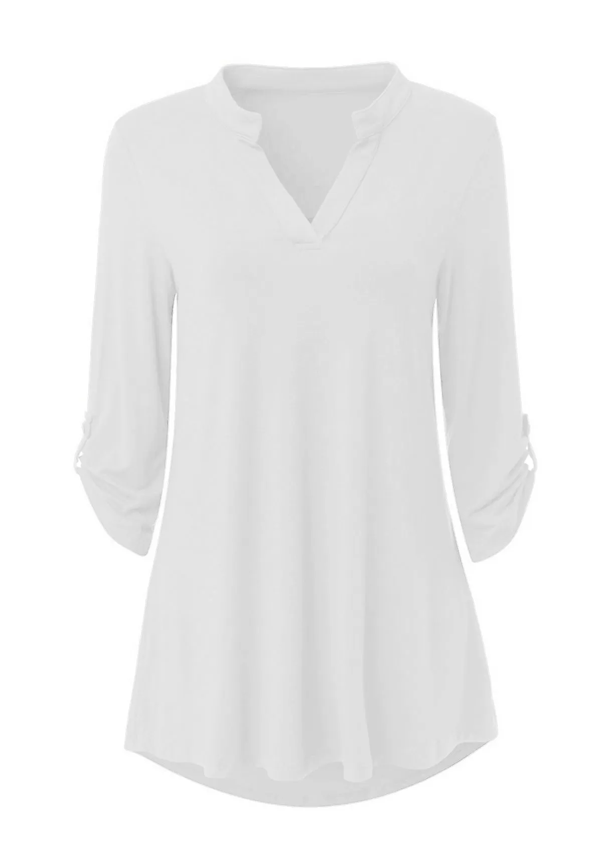 Haute Edition Women's 3/4 Sleeve Tunic Tops S-3X Solid. Plus size available.