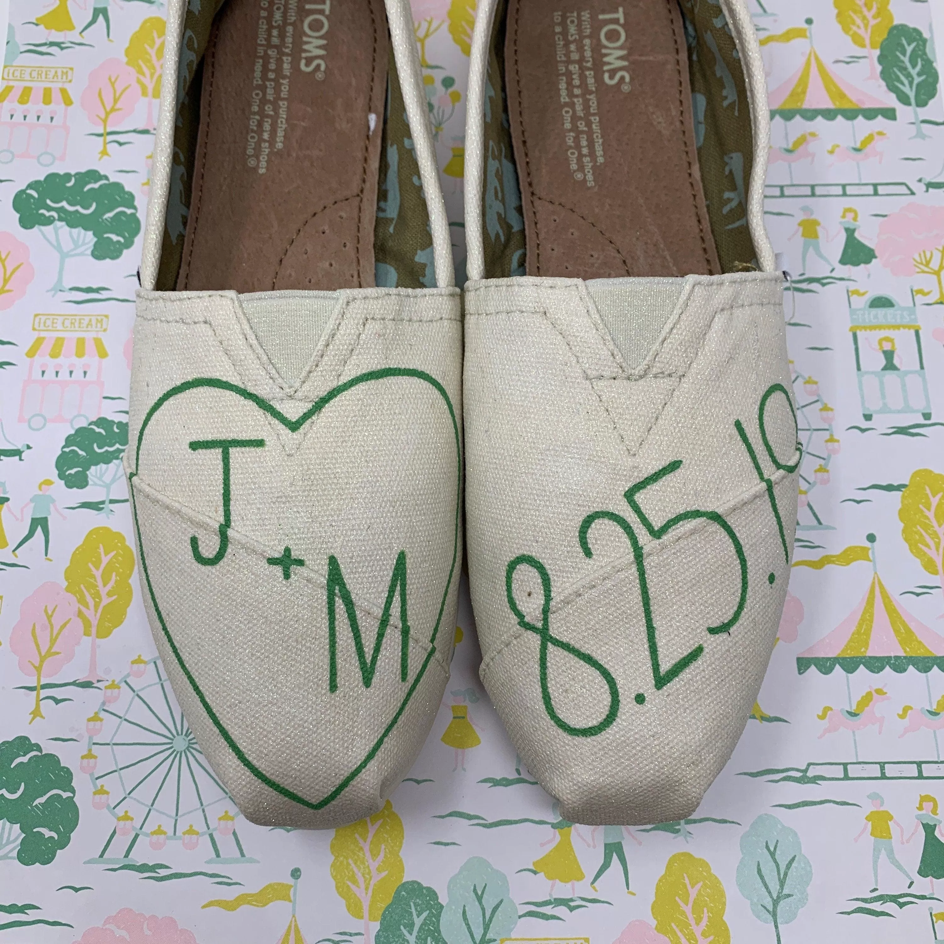 Heart with Initials Wedding Shoes