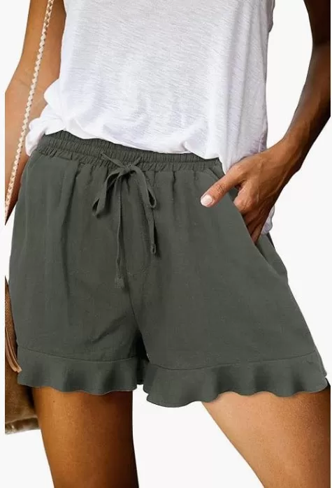 Heather Cotton Shorts | Green