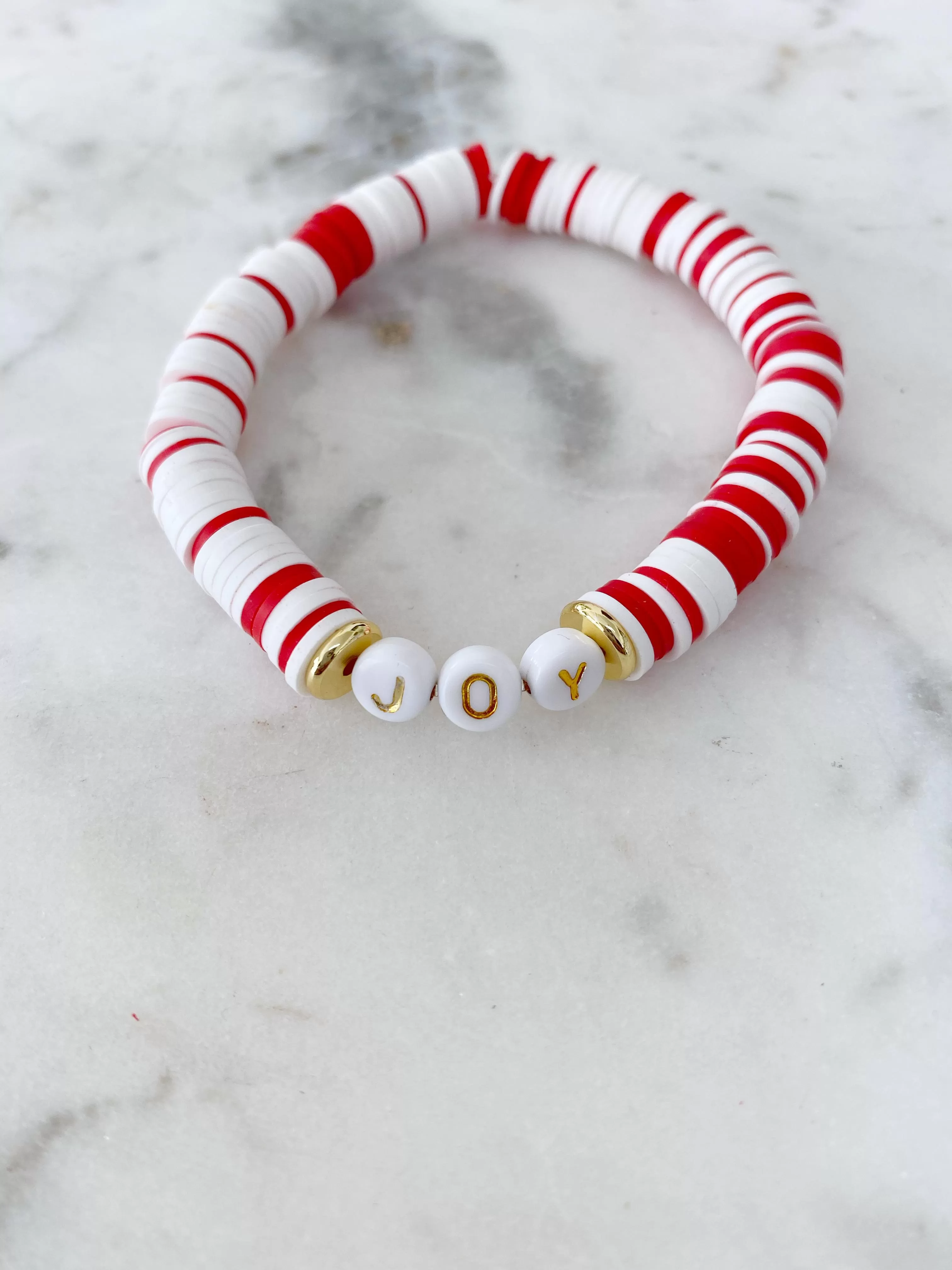 Heishi Color Pop Bracelet Red&White Multi(Joy)