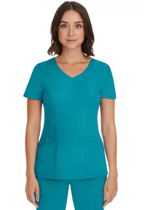 HH Works by Healing Hands Women's Madison Mock Wrap Solid Scrub Top 2525