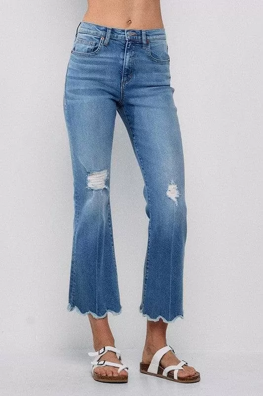 High Rise Comfort Stretch Cropped Flare Jeans