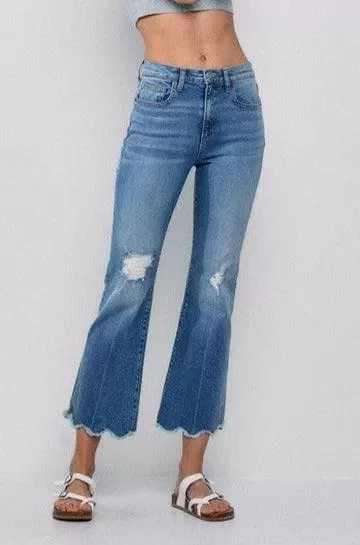 High Rise Comfort Stretch Cropped Flare Jeans