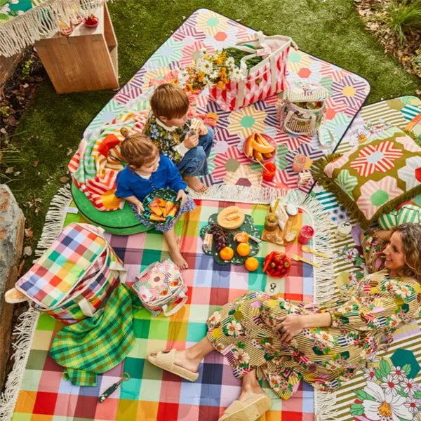 Holiday Fringed Picnic Mat - Aida - 1.45 x 1.45m