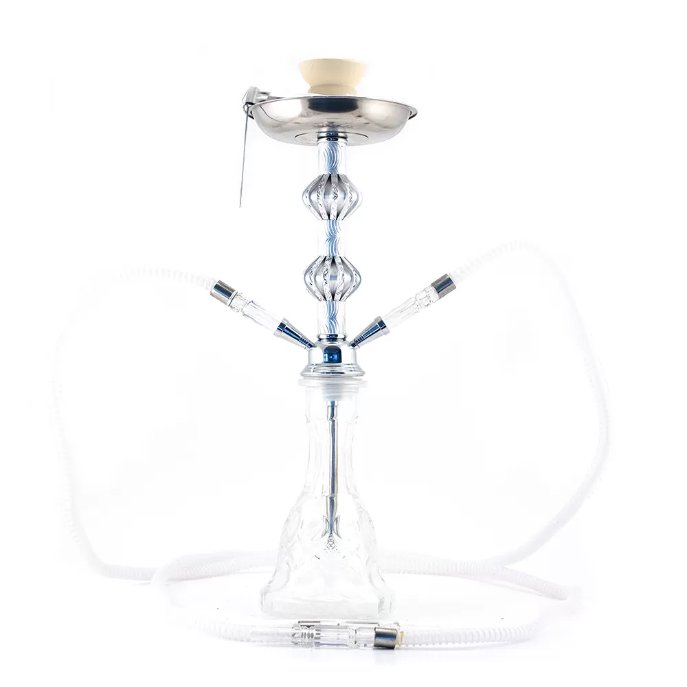 HOOKAH - 2 HOSE - 50CM - CHANDELIER - CLEAR & CHROME