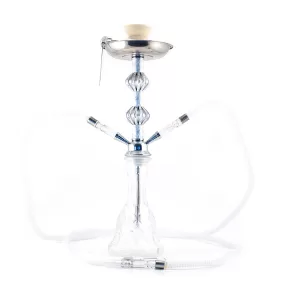 HOOKAH - 2 HOSE - 50CM - CHANDELIER - CLEAR & CHROME