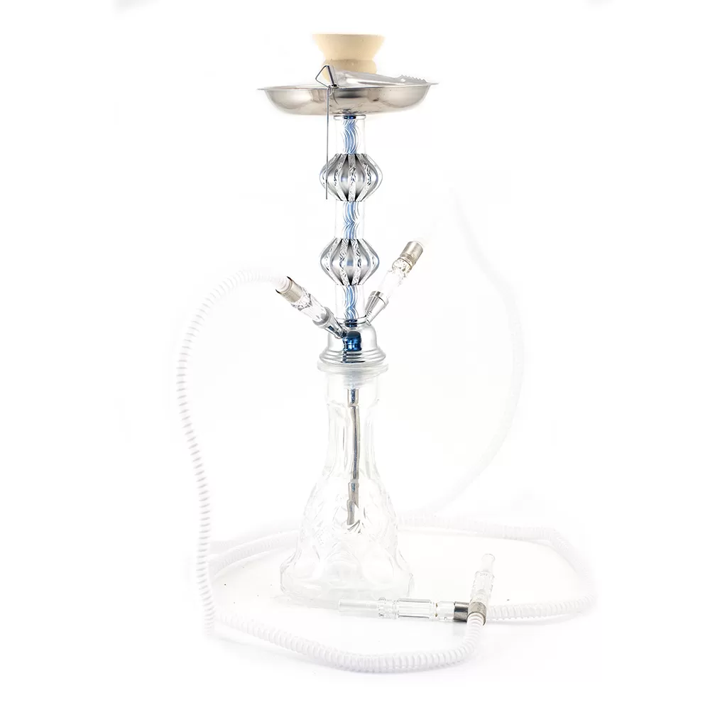 HOOKAH - 2 HOSE - 50CM - CHANDELIER - CLEAR & CHROME