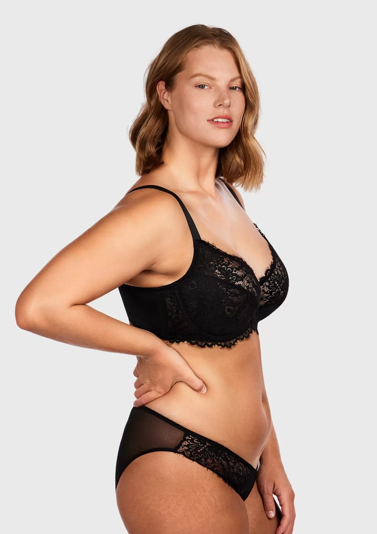 HSIA Black Sunflower Underwire Lace Bra