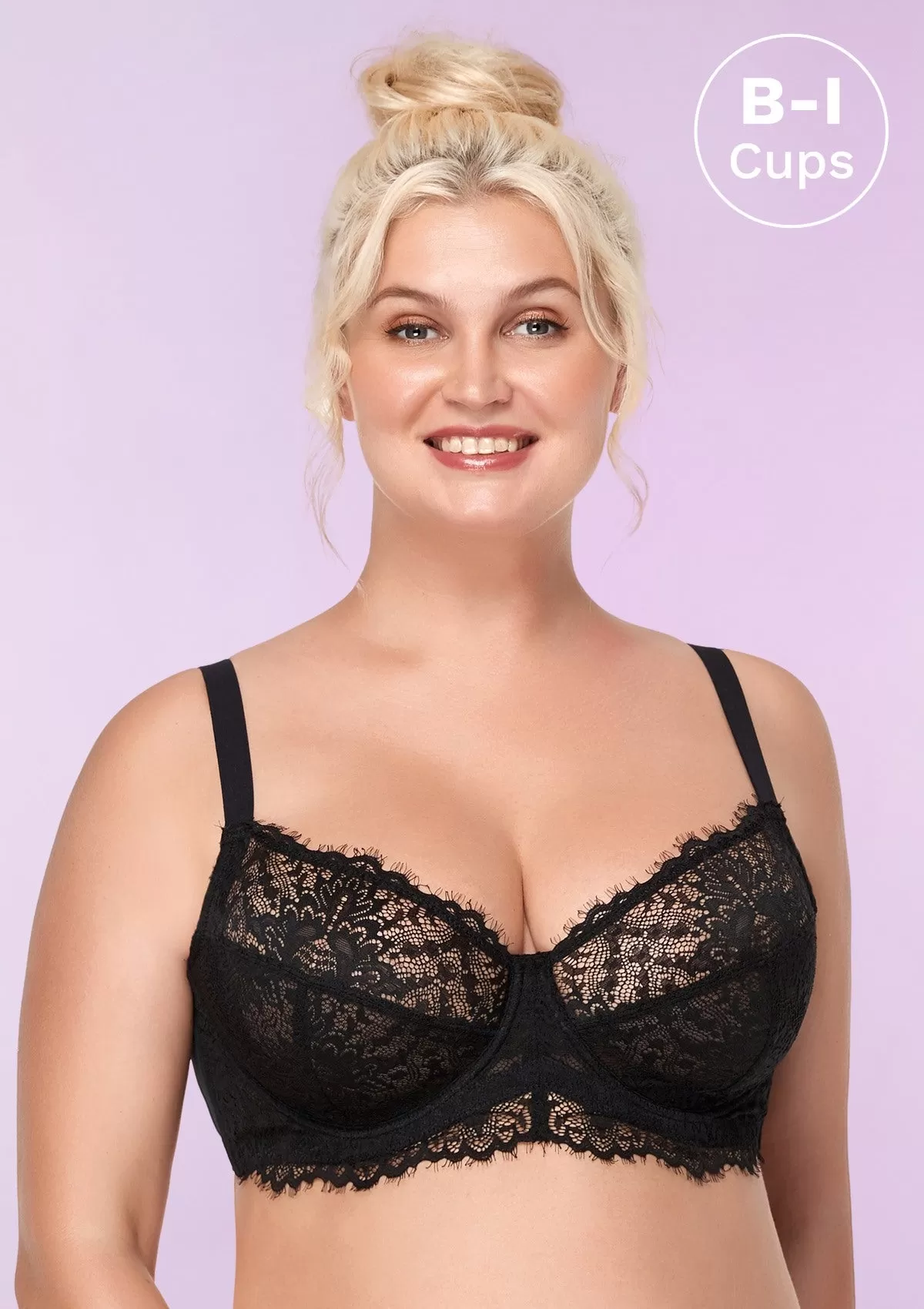 HSIA Black Sunflower Underwire Lace Bra