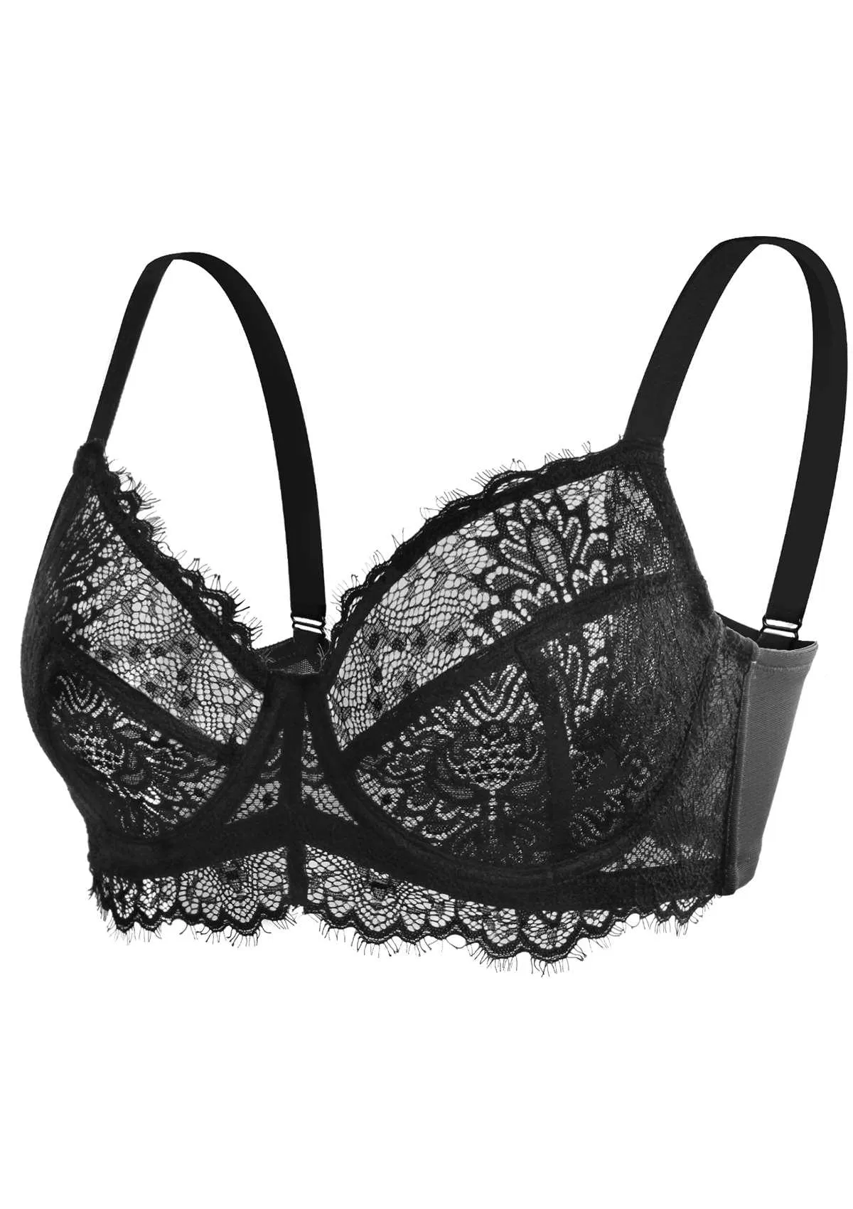 HSIA Black Sunflower Underwire Lace Bra