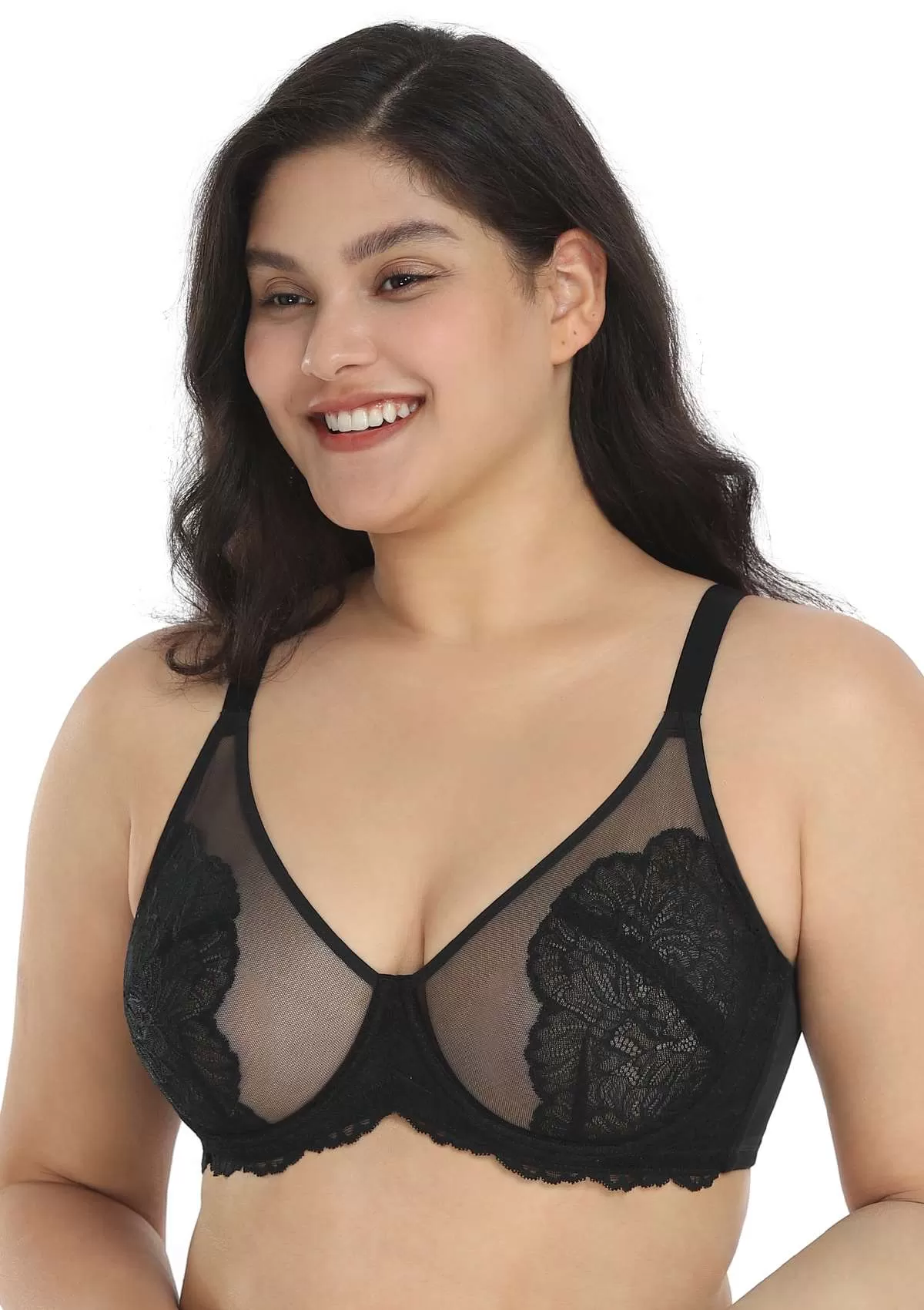 HSIA Blossom Black Unlined Lace Bra