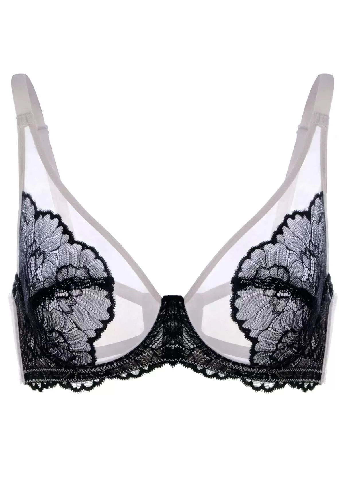 HSIA Blossom Black Unlined Lace Bra