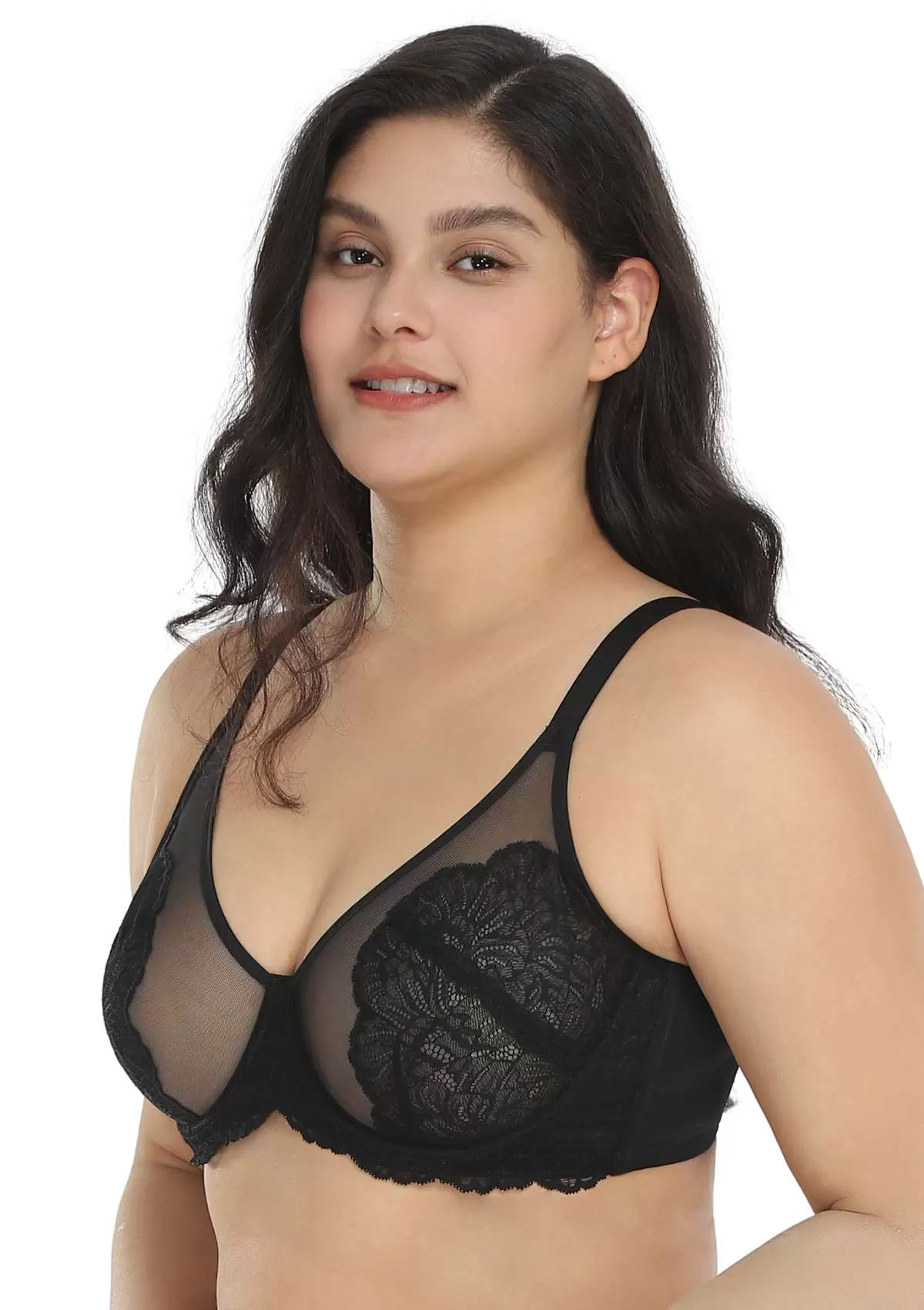 HSIA Blossom Black Unlined Lace Bra