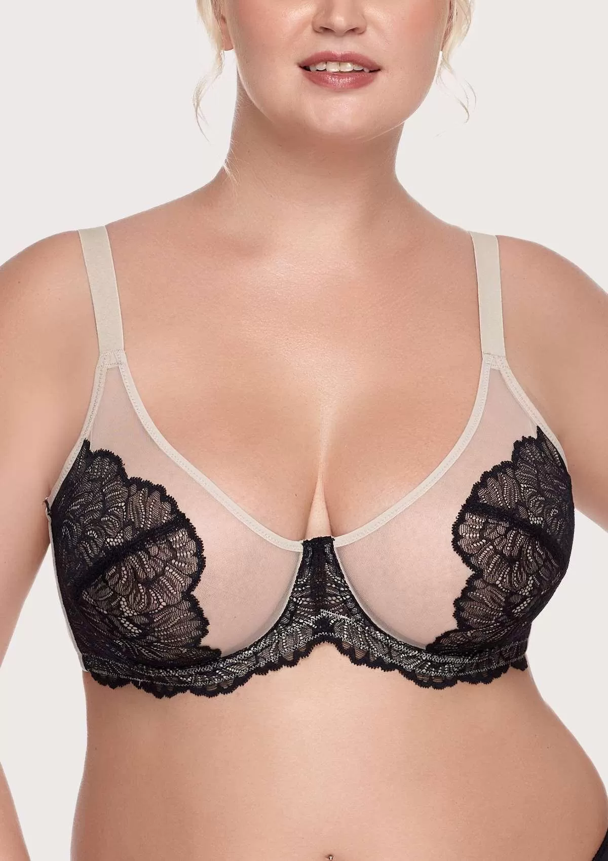 HSIA Blossom Black Unlined Lace Bra