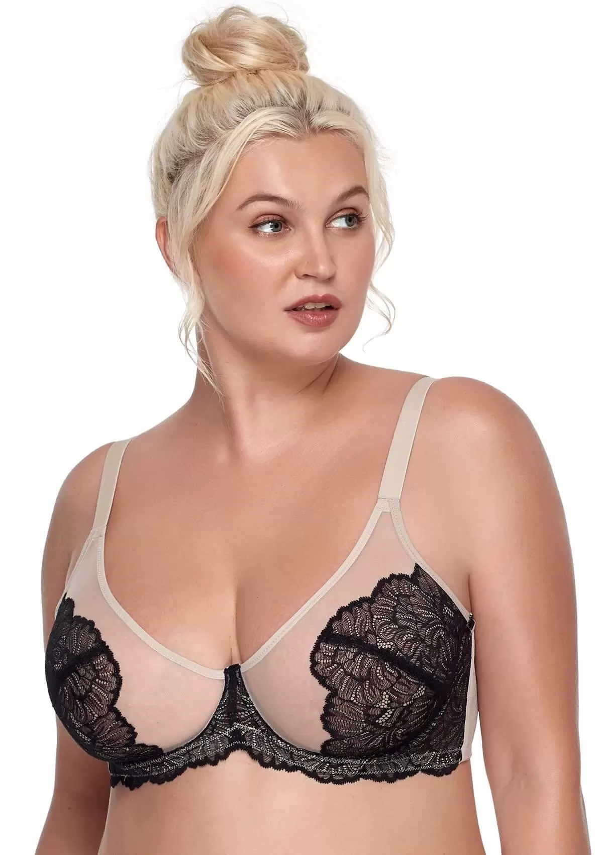 HSIA Blossom Black Unlined Lace Bra