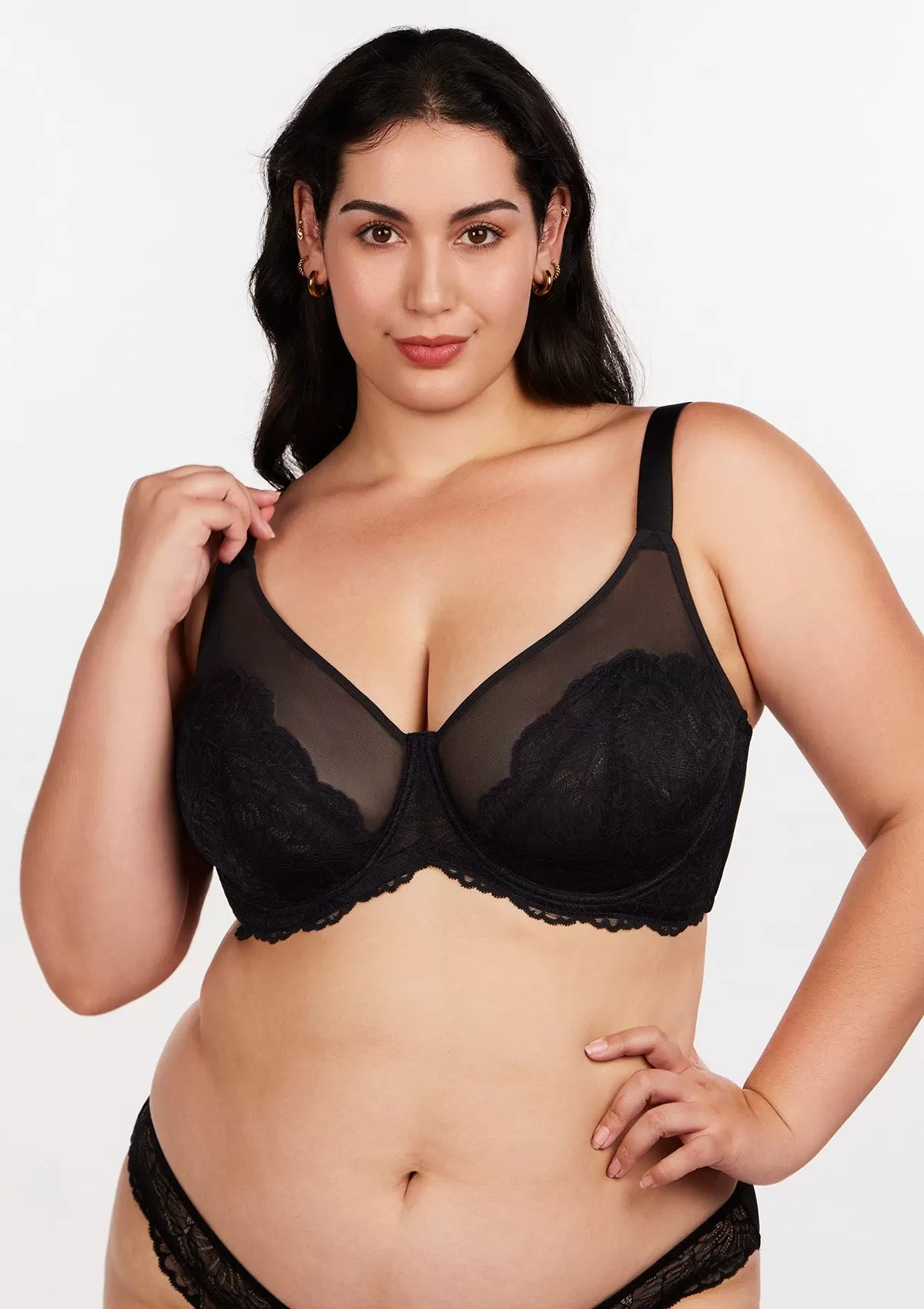 HSIA Blossom Black Unlined Lace Bra