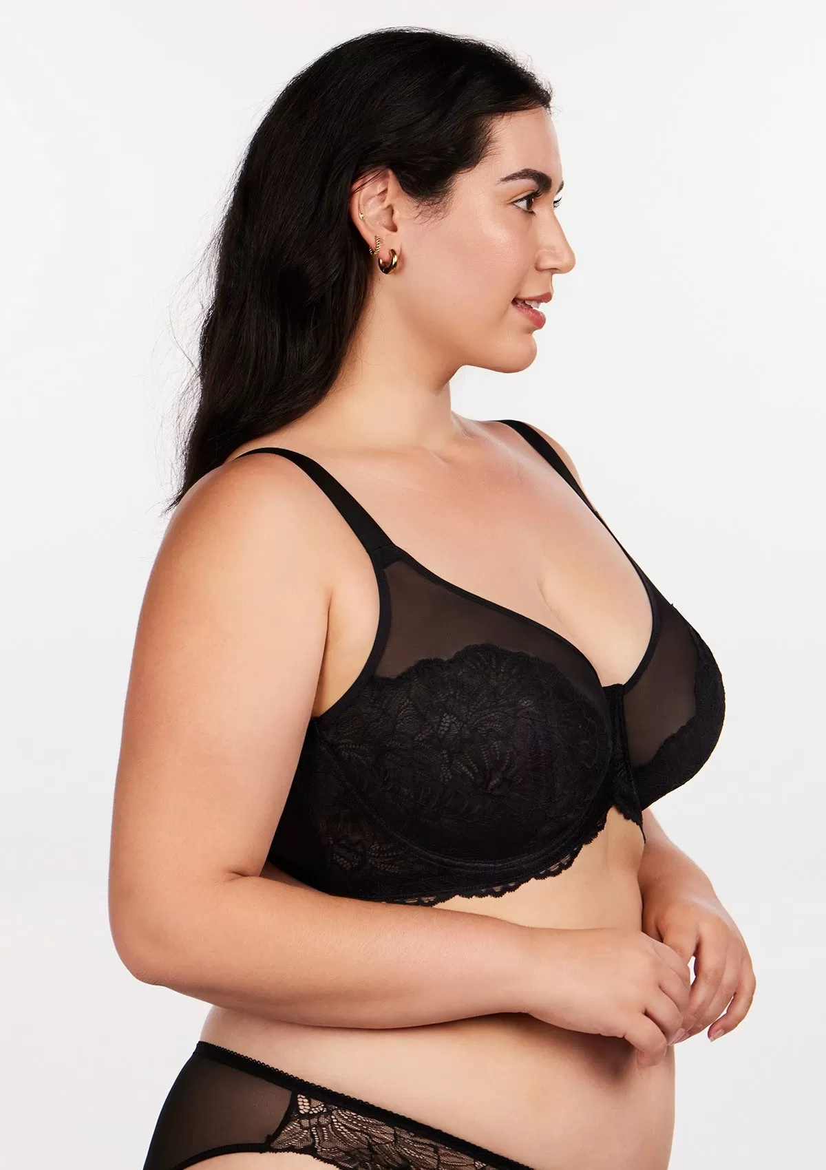 HSIA Blossom Black Unlined Lace Bra