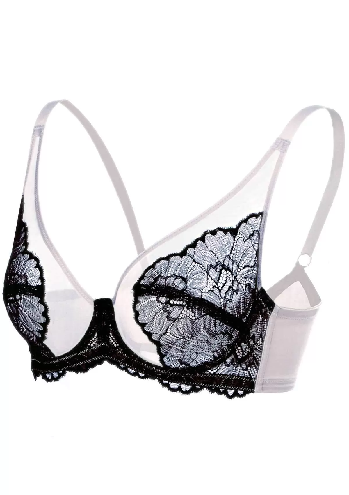 HSIA Blossom Black Unlined Lace Bra