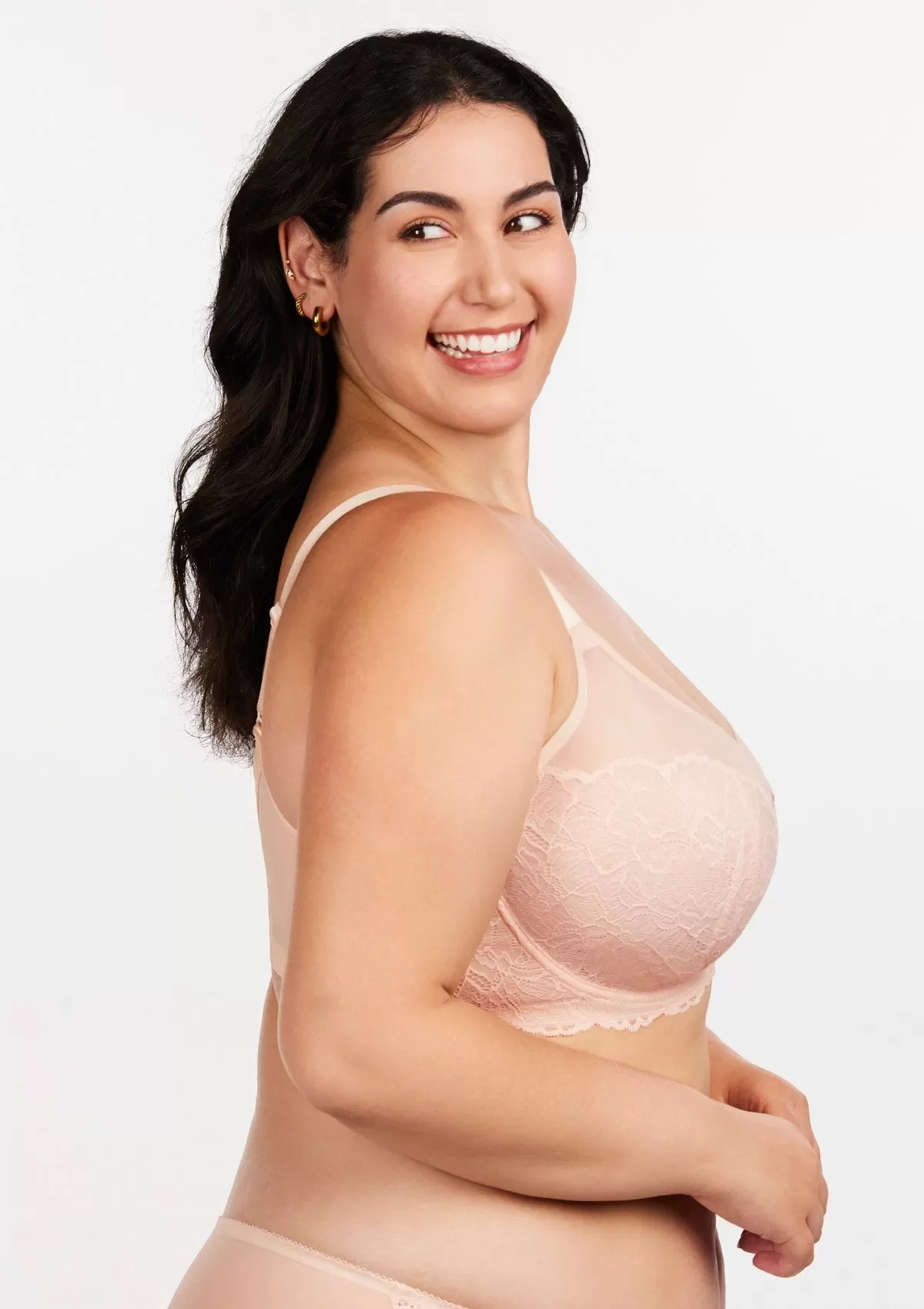 HSIA Blossom Pink Unlined Lace Bra