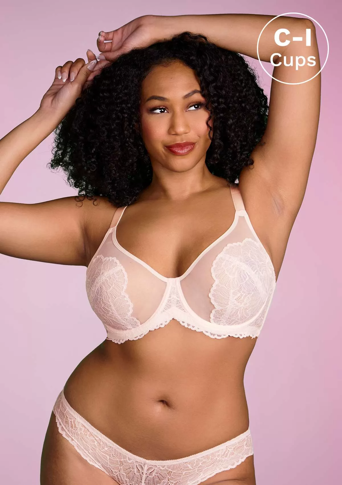 HSIA Blossom Pink Unlined Lace Bra