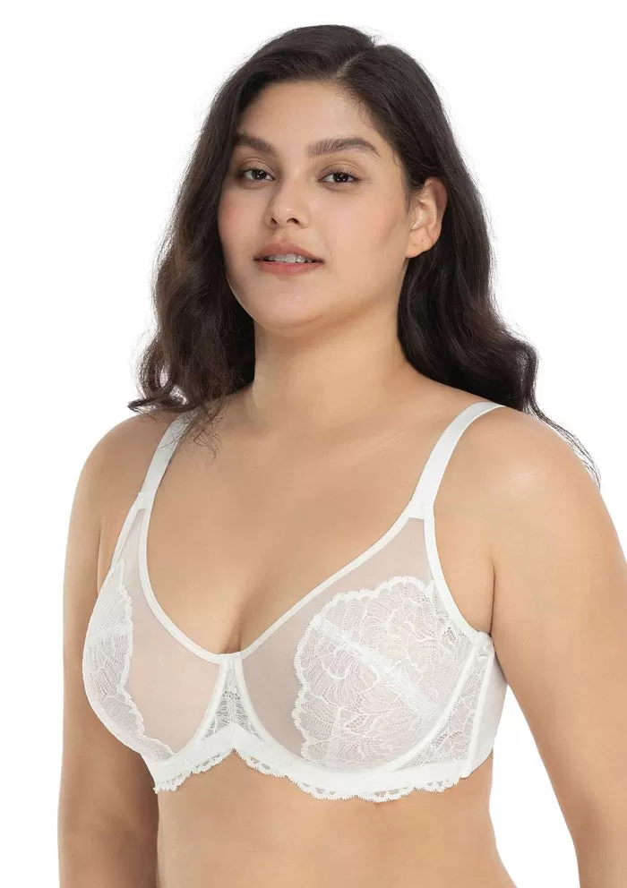 HSIA Blossom Pink Unlined Lace Bra