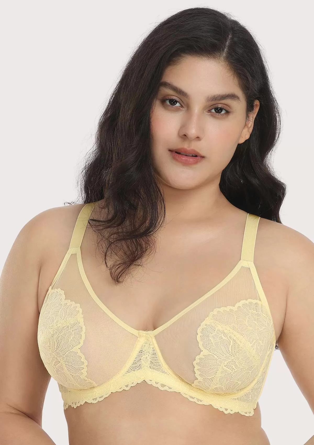 HSIA Blossom Yellow Unlined Lace Bra