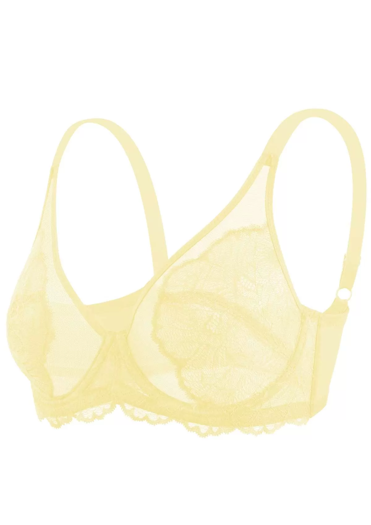 HSIA Blossom Yellow Unlined Lace Bra