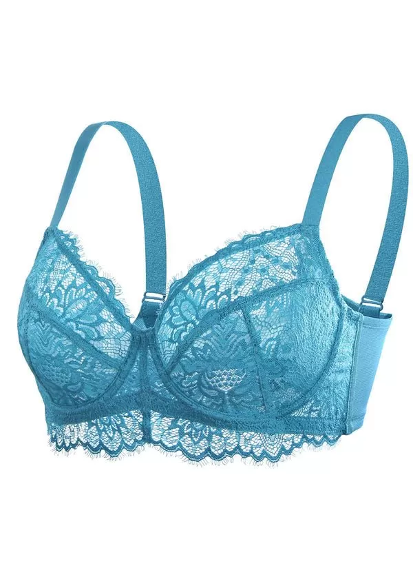 HSIA Horizon Blue Sunflower Underwire Lace Bra