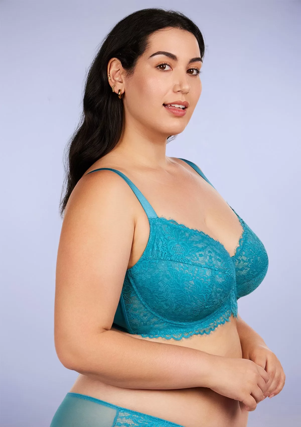 HSIA Horizon Blue Sunflower Underwire Lace Bra