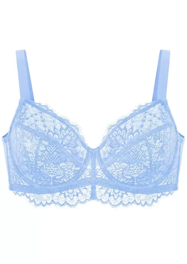 HSIA Horizon Blue Sunflower Underwire Lace Bra