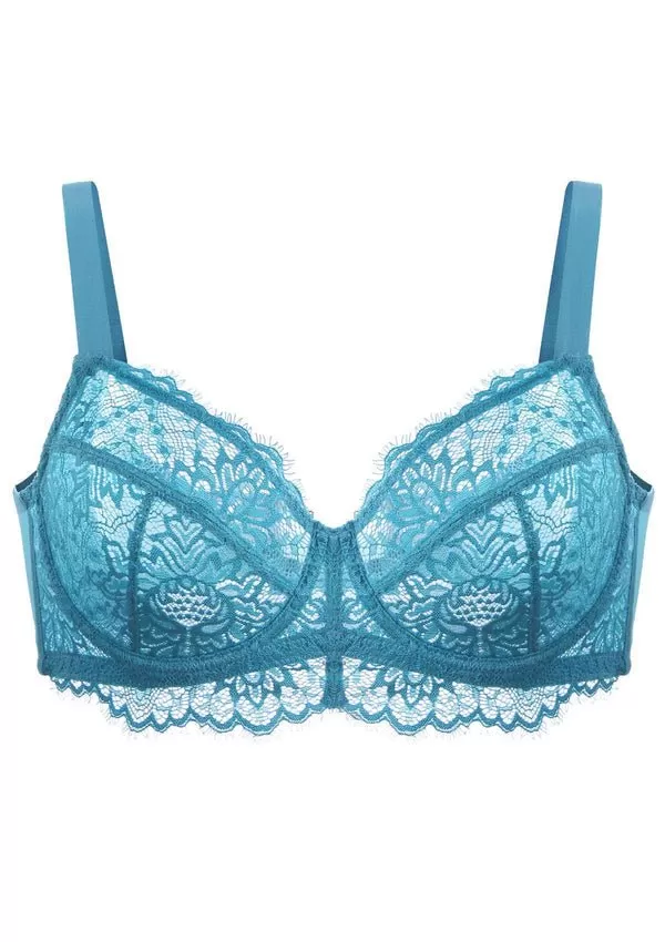 HSIA Horizon Blue Sunflower Underwire Lace Bra