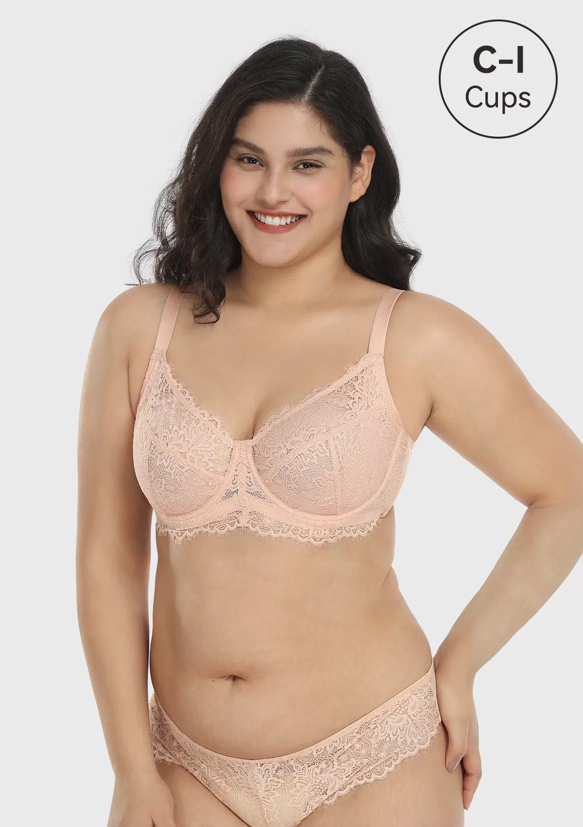 HSIA Pink Sunflower Underwire Lace Bra