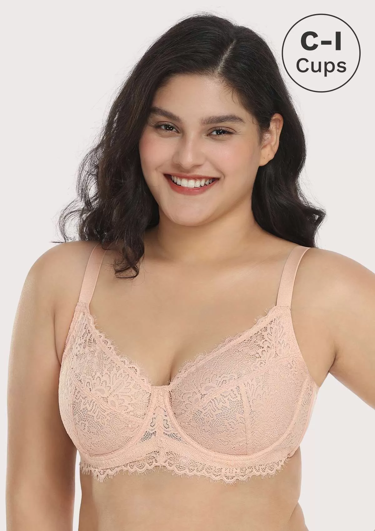 HSIA Pink Sunflower Underwire Lace Bra