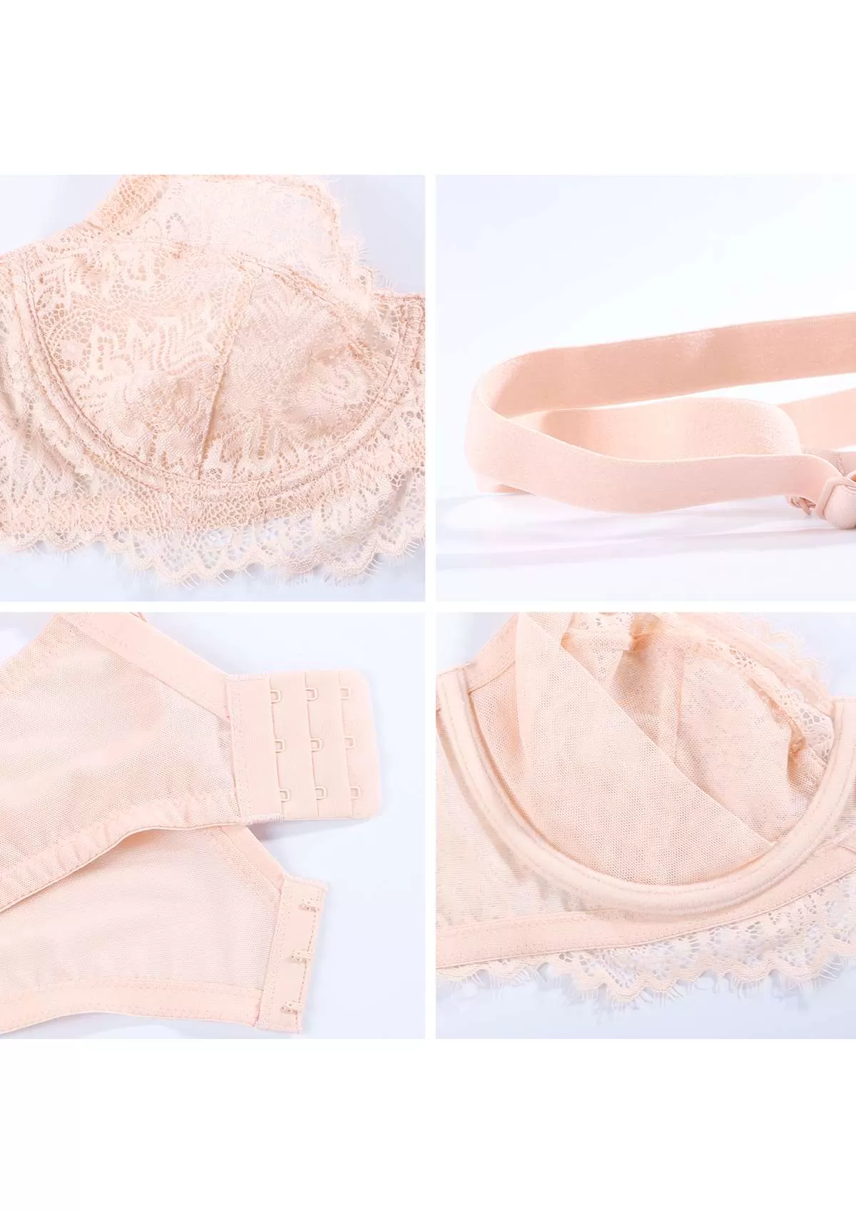 HSIA Pink Sunflower Underwire Lace Bra