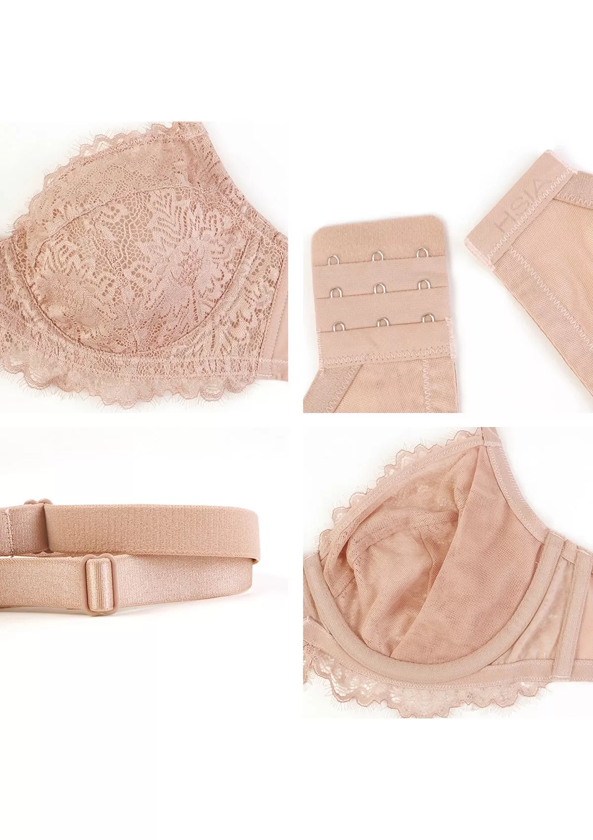 HSIA Sunflower Pink Underwire Lace Bra