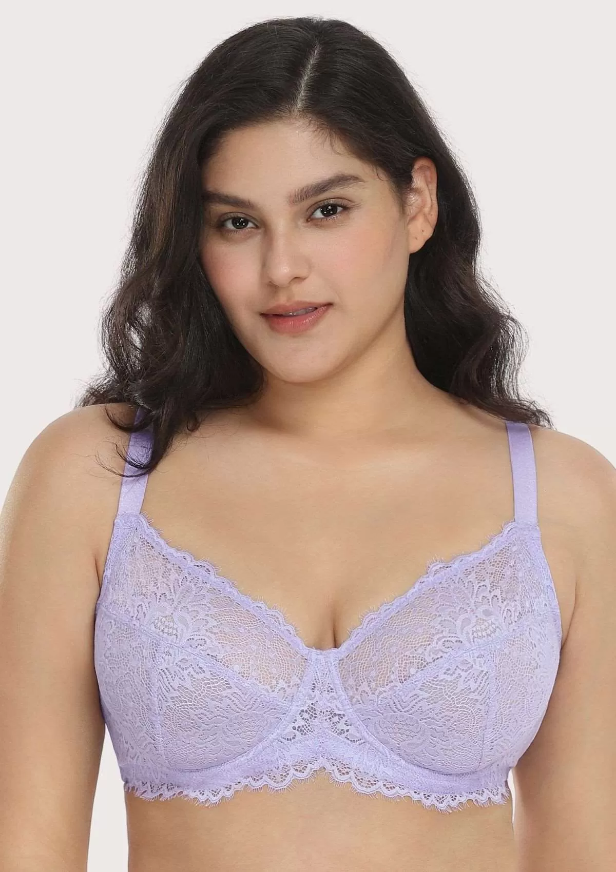 HSIA Sunflower Purple Underwire Lace Bra Set