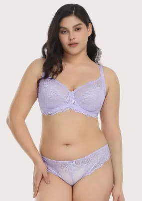 HSIA Sunflower Purple Underwire Lace Bra Set