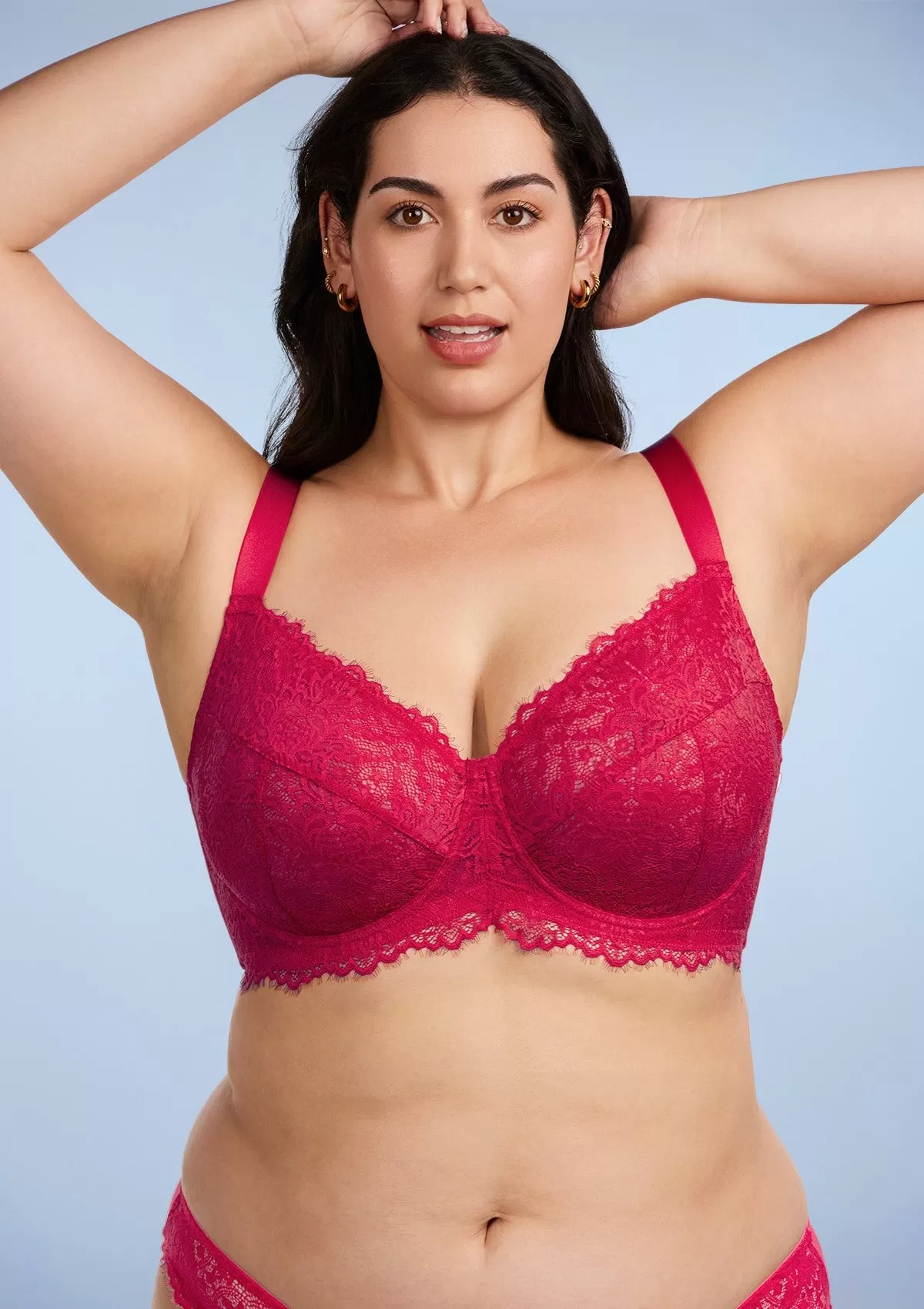 HSIA Sunflower Raspberry Underwire Lace Bra