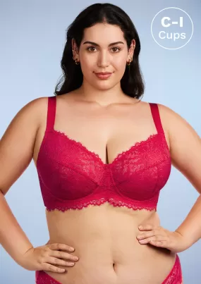 HSIA Sunflower Raspberry Underwire Lace Bra