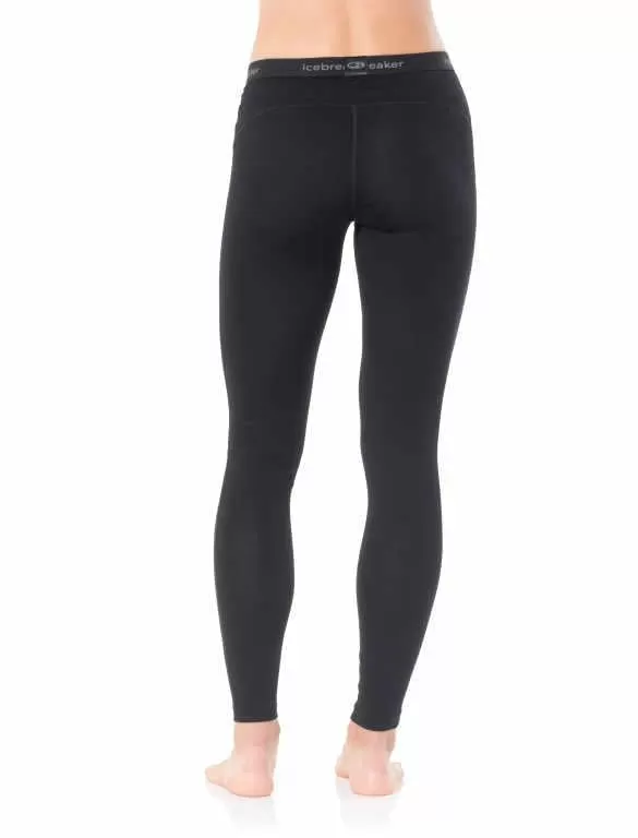 icebreaker Merino Base Layer Women's Merino 200 Oasis Leggings Tights - Black Jet Heather Navy