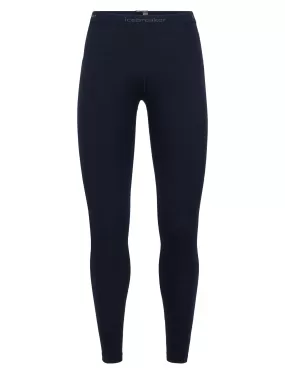 icebreaker Merino Base Layer Women's Merino 200 Oasis Leggings Tights - Black Jet Heather Navy