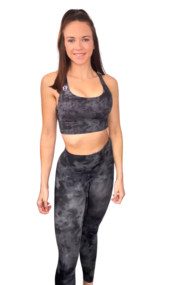 Imperial Graphite Marble Sports Bra