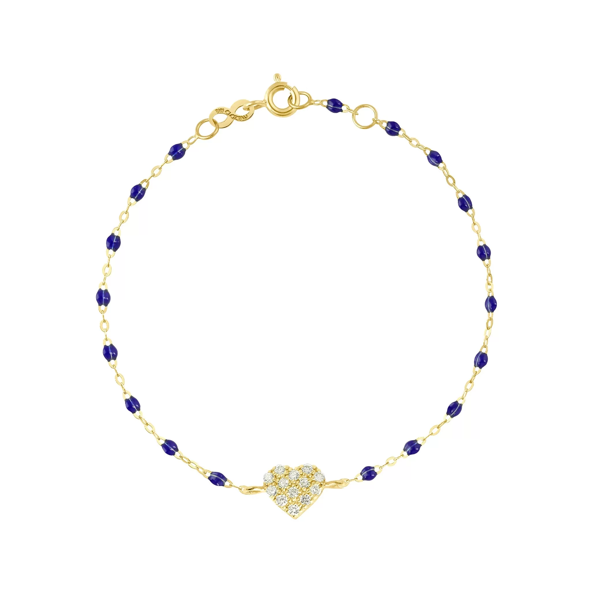 In Love Diamond Bracelet, Lapis, Yellow Gold, 6.7"