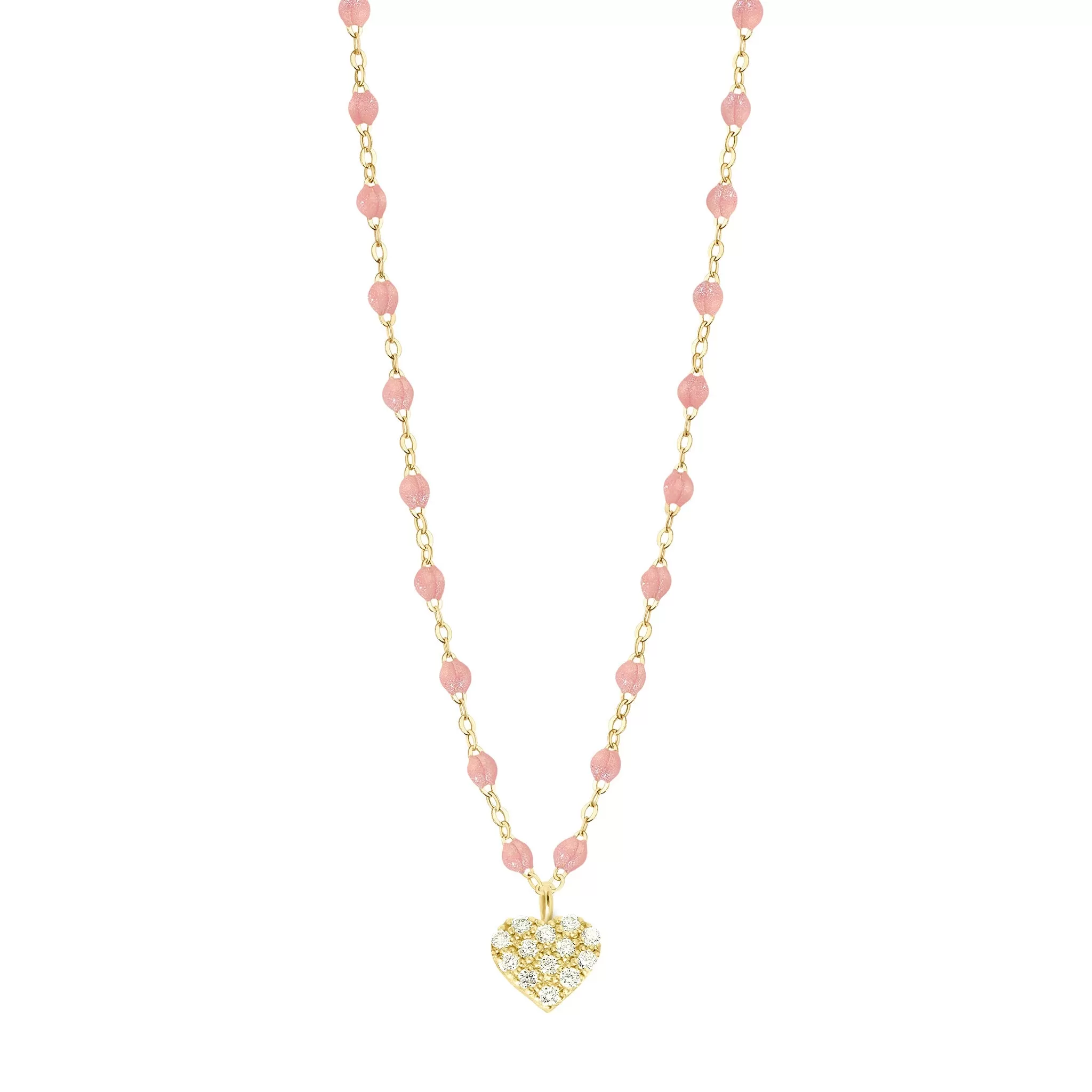 In Love Diamond Necklace, Blush, Yellow Gold, 16.5"