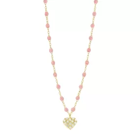 In Love Diamond Necklace, Blush, Yellow Gold, 16.5"