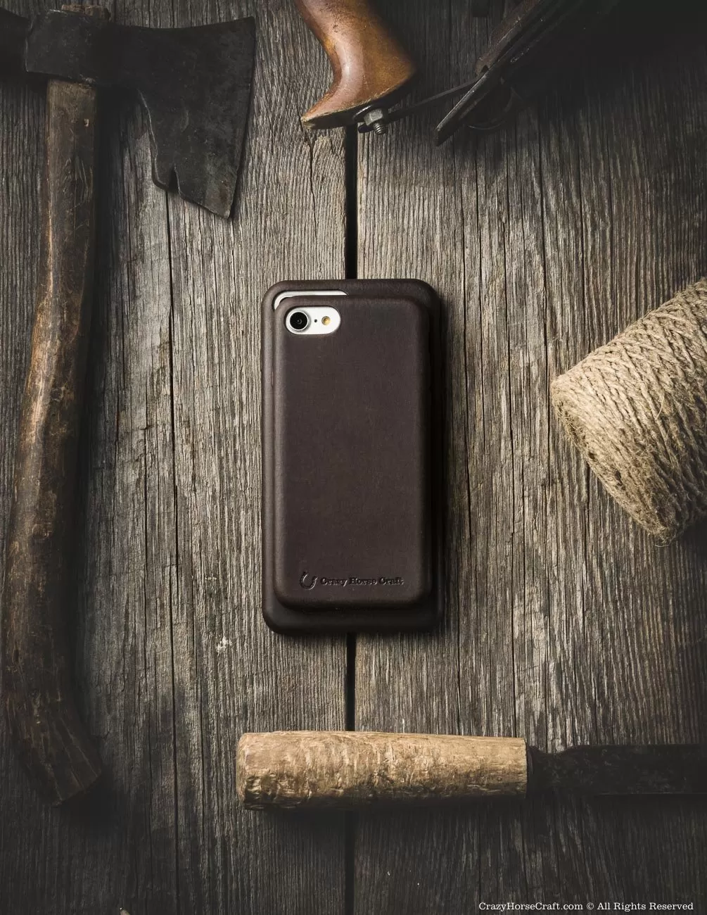 iPhone 8 / 8 Plus Leather Case | WoodBrown